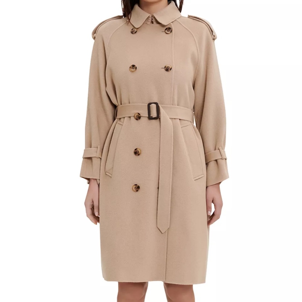 Maje Grenchman Double Face Wool Trench Coat in S